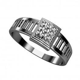 Sterling Silver  Gents Ring made with Swarovski Zirconia SGRAA016
