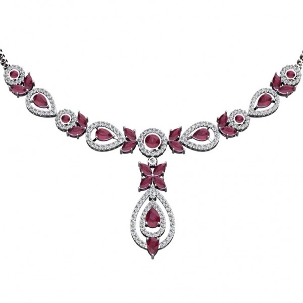 Sterling Silver  Necklace made with Swarovski Zirconia SNCAA003